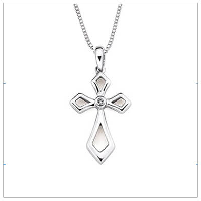 400x400 Cross Necklace Chain Drawing Diamond Children S Attachment - Cross Necklace Drawing