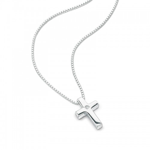500x500 Buy Online Now, D For Diamond Girl's Sterling Silver Cross Necklace - Cross Necklace Drawing
