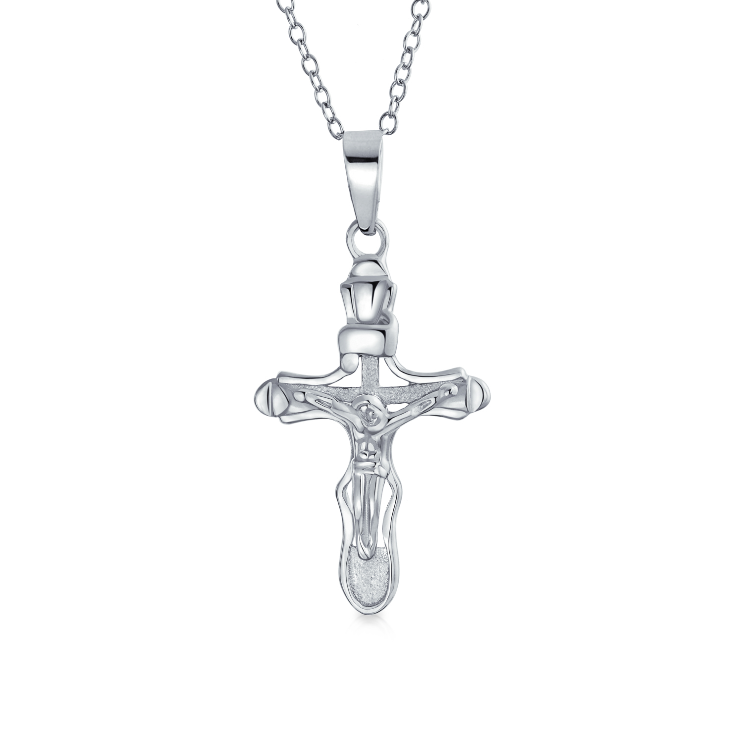 1500x1500 Classic Jesus Crucifix Cross Pendant For Women High Polish - Cross Necklace Drawing