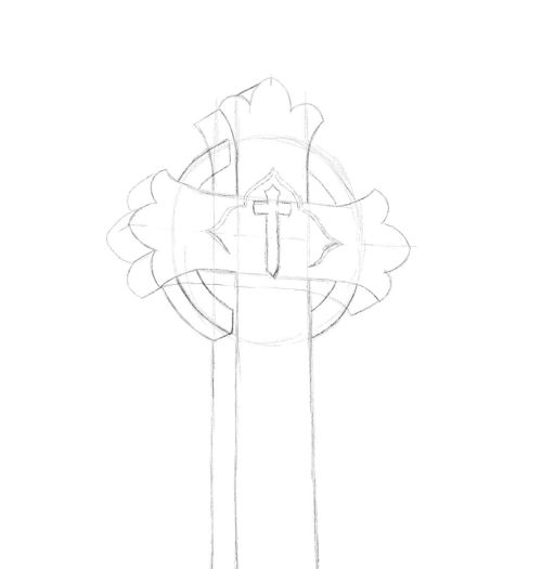 500x525 Cross Drawing Free Tutorial Draw A Cross In Pencil - Cross Sketch Drawing