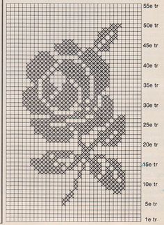 236x324 Free Rose Bud Cross Stitch Pattern Drawing - Cross Stitch Drawing