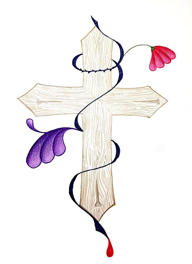 Cross With Flowers Drawing at Explore collection of Cross With Flowers Drawing