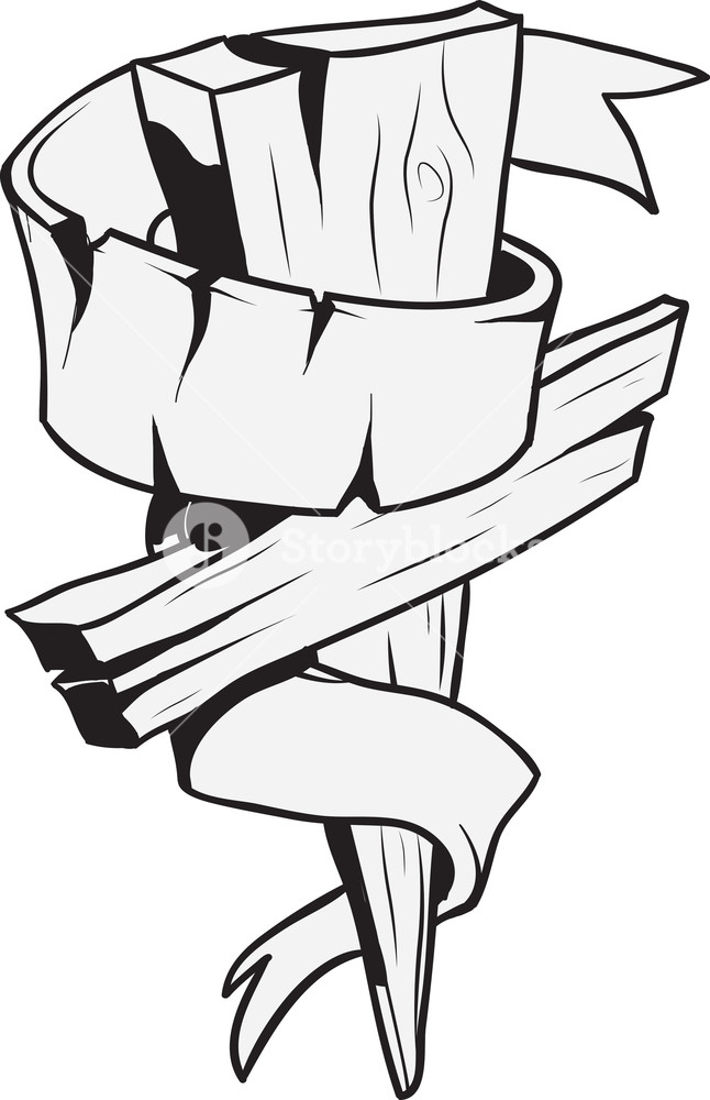 646x1000 Cross Vector Element With Ribbon Royalty Free Stock Image - Cross With Ribbon Drawing