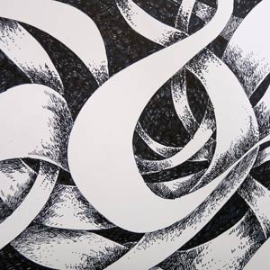 300x300 Ribbon Design Cross Hatching Technique Art Lesson - Cross With Ribbon Drawing