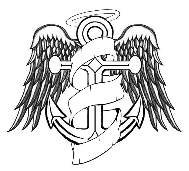 640x579 Anchor Cross Tattoos Collection - Cross With Ribbon Drawing