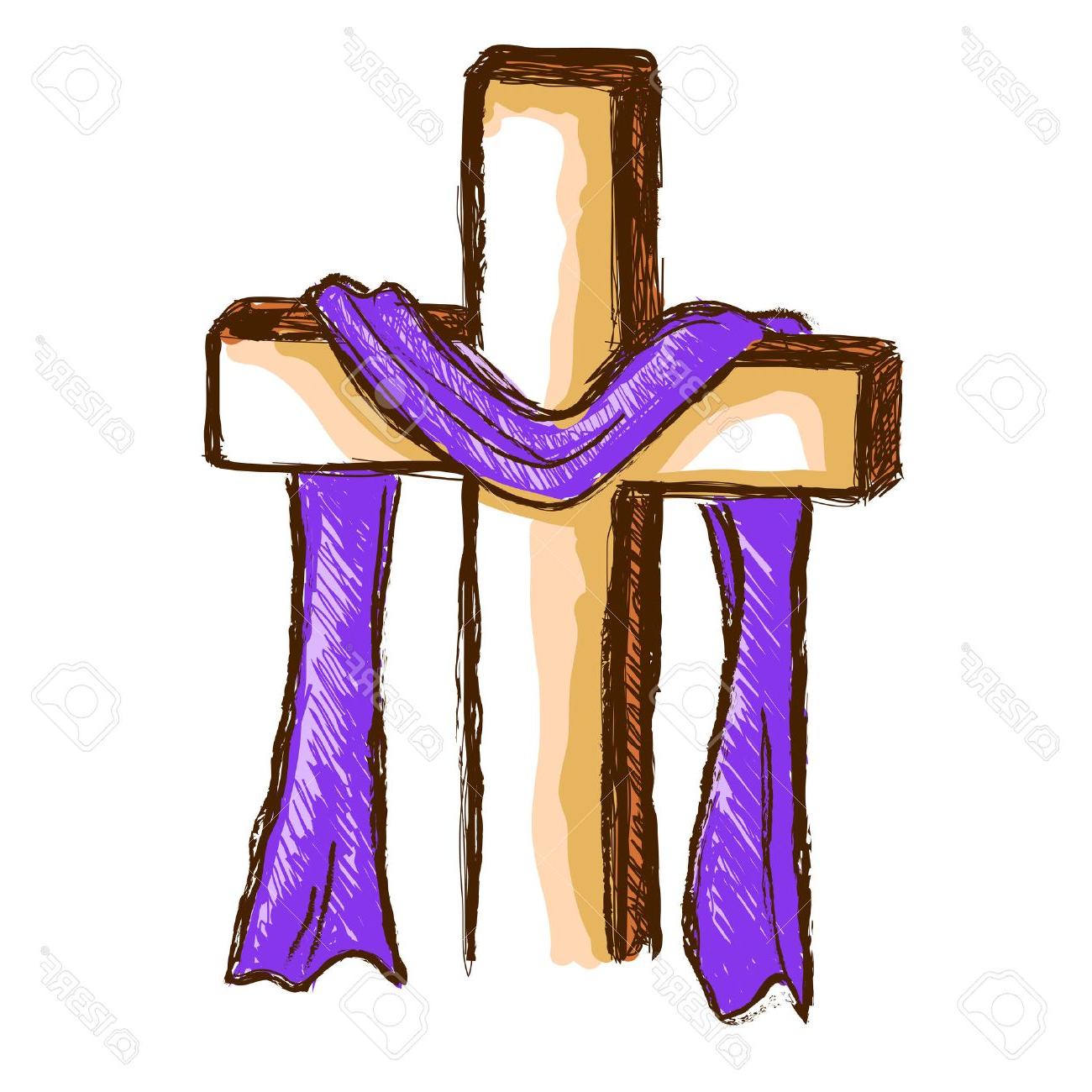 Cross With Ribbon Drawing at Explore collection of