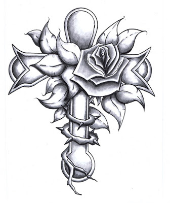 Cross With Roses Drawings at PaintingValley.com | Explore collection of ...