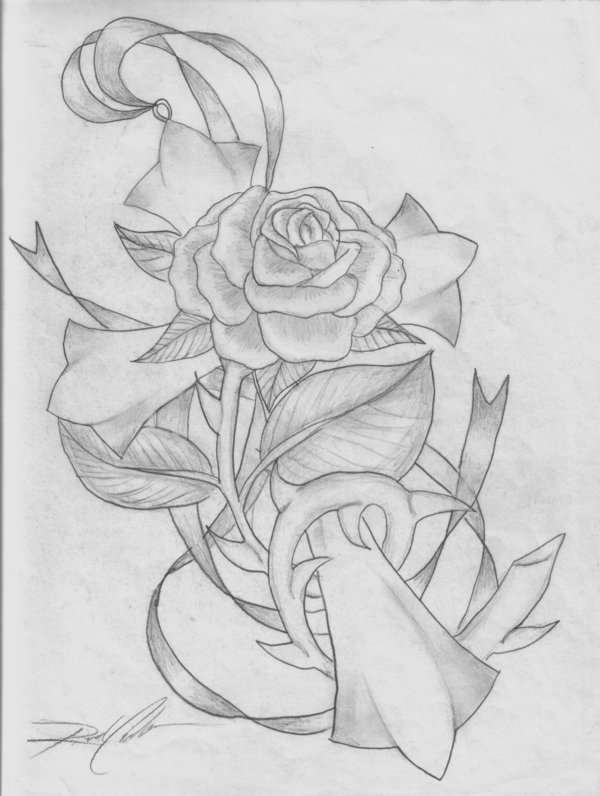 600x796 Rose Drawing Cross For Free Download - Cross With Roses Drawings