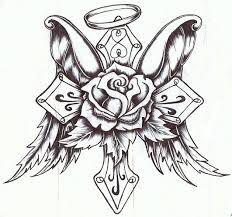 232x217 Collection Of 'rose And Cross Drawing' Download More Than - Cross With Roses Drawings