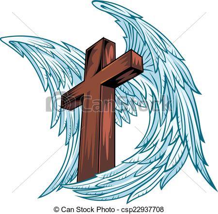 450x442 Huge Collection Of 'cross With Wings Drawing' Download More Than - Cross With Wings Drawing
