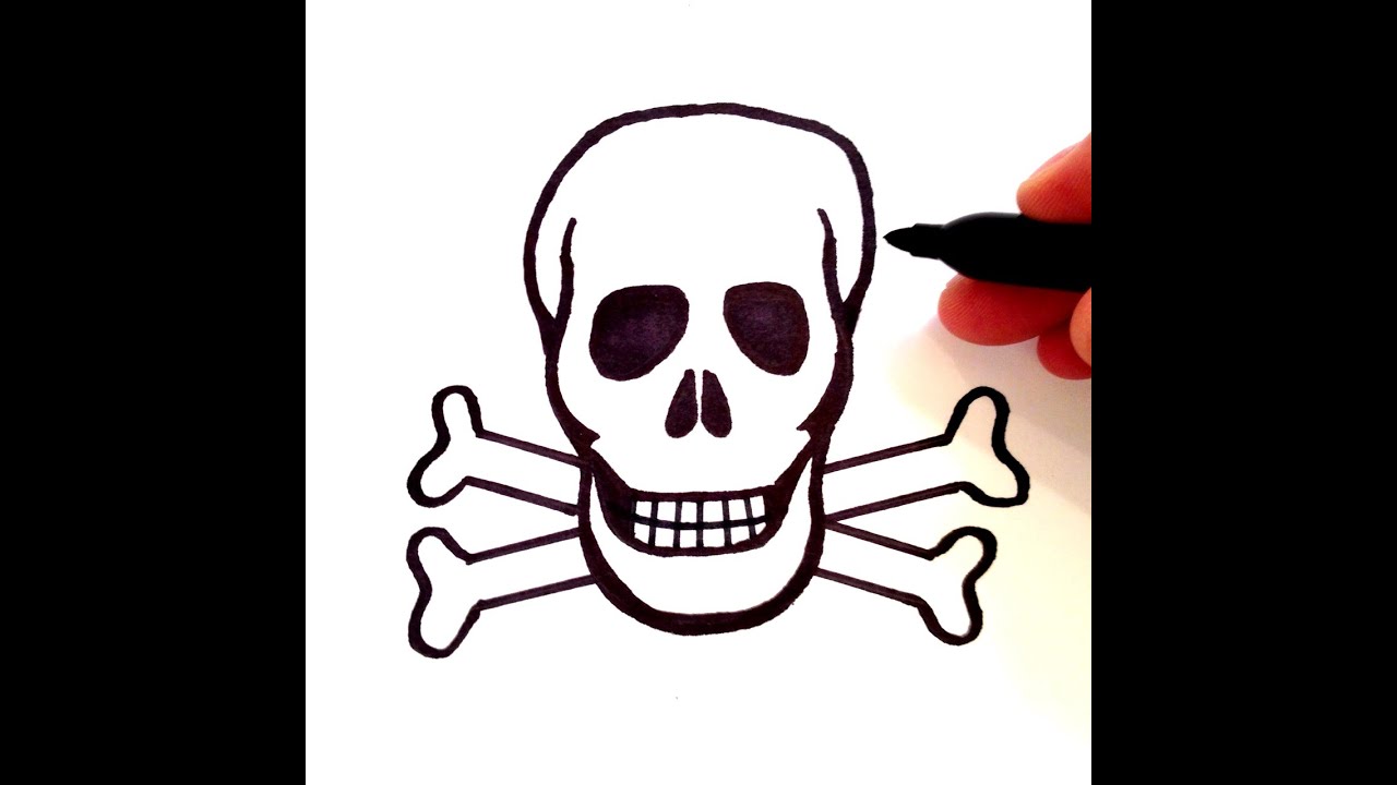 1280x720 How To Draw A Skull With Crossbones - Crossbones Drawing