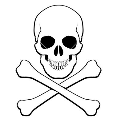 380x400 Skull And Crossbones Vector - Crossbones Drawing