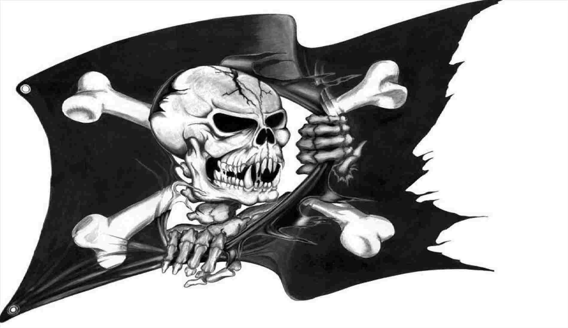 1900x1100 Flag Illustration Skull Crossbones Drawing Stock Rhshutterstockcom - Crossbones Drawing
