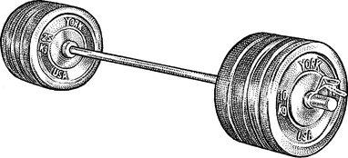 382x174 barbell drawing for free download - Crossfit Drawings