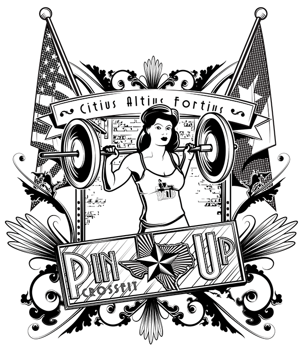 600x693 pinup crossfit houston on behance - Crossfit Drawings