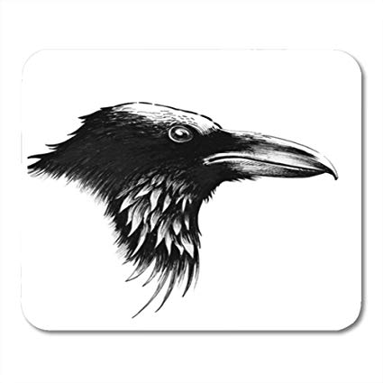 425x425 semtomn gaming mouse pad animal black ink crow bird - Crow Bird Drawing