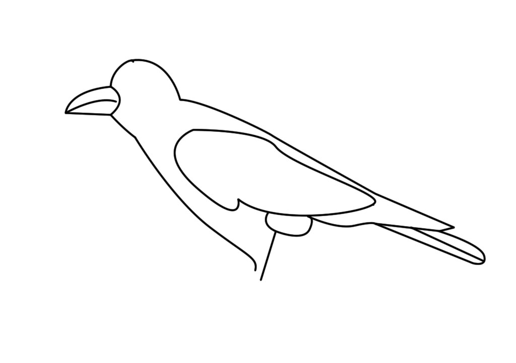 1024x720 How To Draw A Crow Drawing - Crow Drawing Images