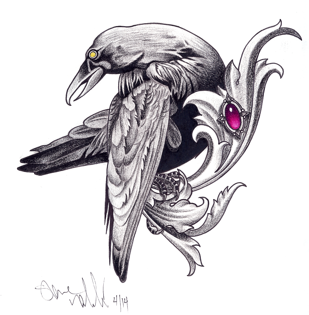 1314x1340 crow drawing, pencil, sketch, colorful, realistic art images - Crow Drawing Images