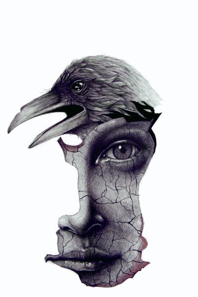 403x604 Domantas Parvainis Draw Discovered - Crow Drawing Pictures
