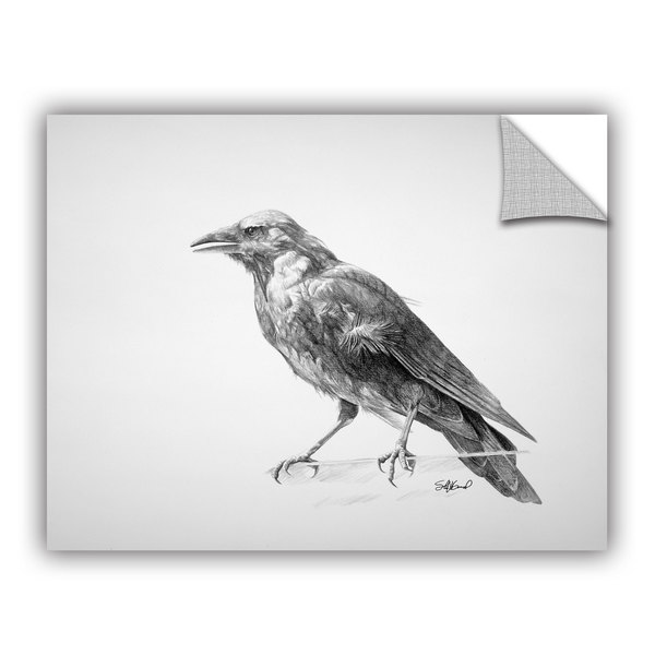 600x600 shop artappealz steve goad 'crow drawing' removable wall art - Crow Pencil Drawing