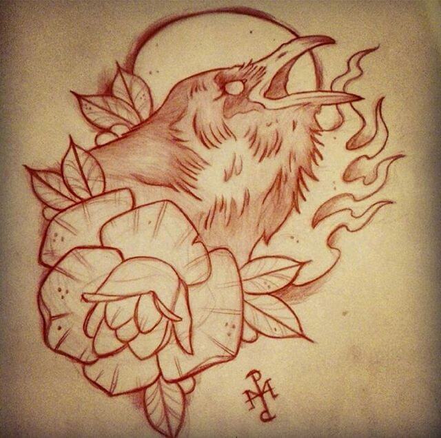 640x636 Crow Tattoo Drawing At Com Free For Personal Us On Collection - Crow Tattoo Drawing