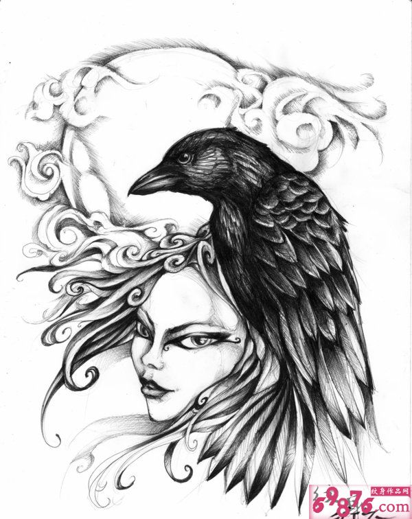 600x756 Crow Tattoo Drawing Tattoo Ideas - Crow Tattoo Drawing