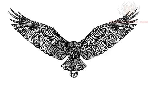 500x296 Crow Tribal Tattoo Sketch Tattoo Ideas - Crow Tattoo Drawing