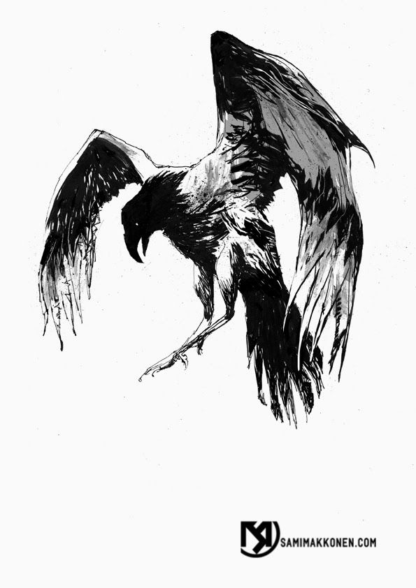595x842 sm coma x a crow tattoo design tattoos crow - Crow Tattoo Drawing