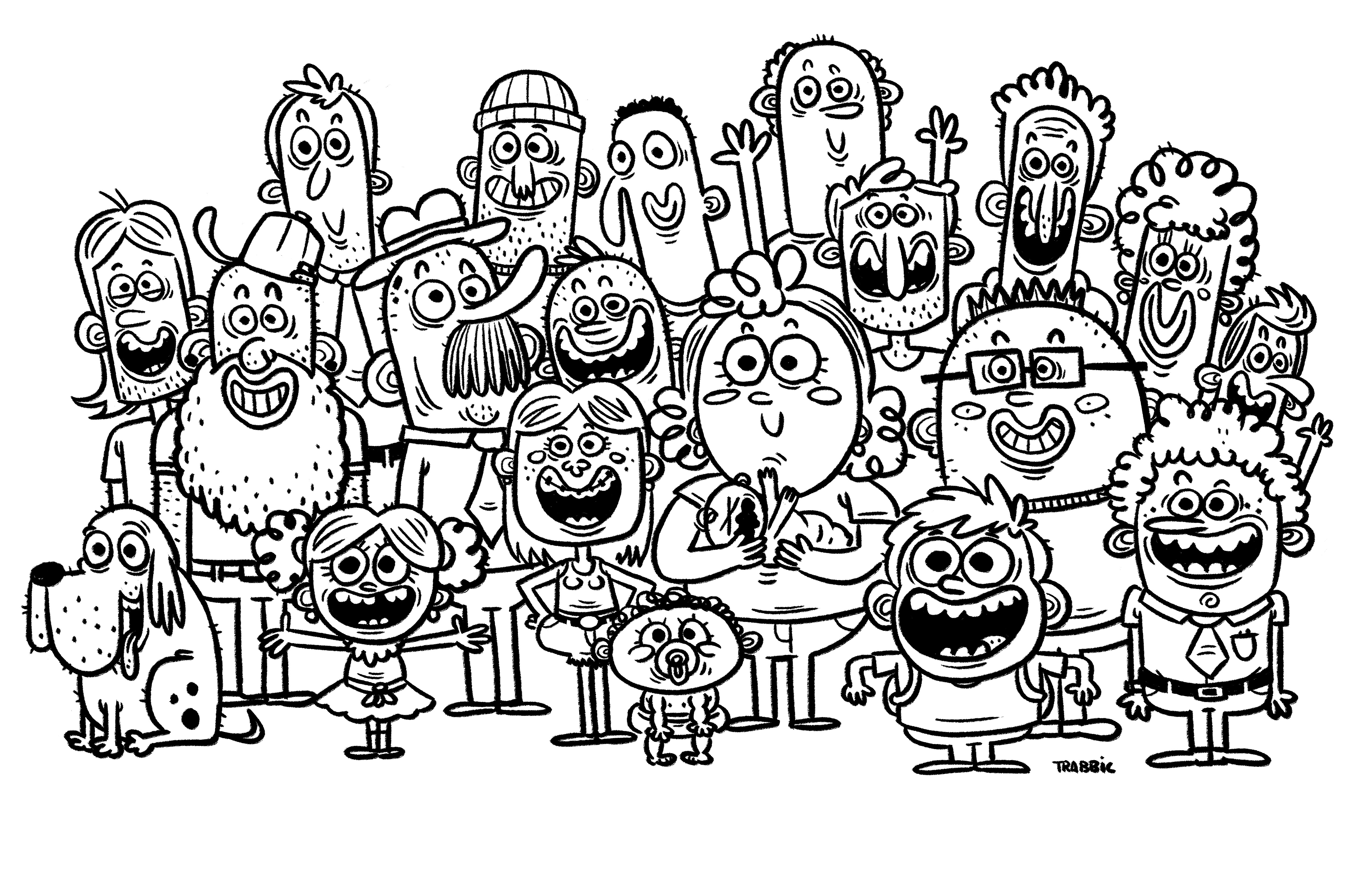 5100x3300 crowd drawing cartoons and such john trabbic iii - Crowd Drawing