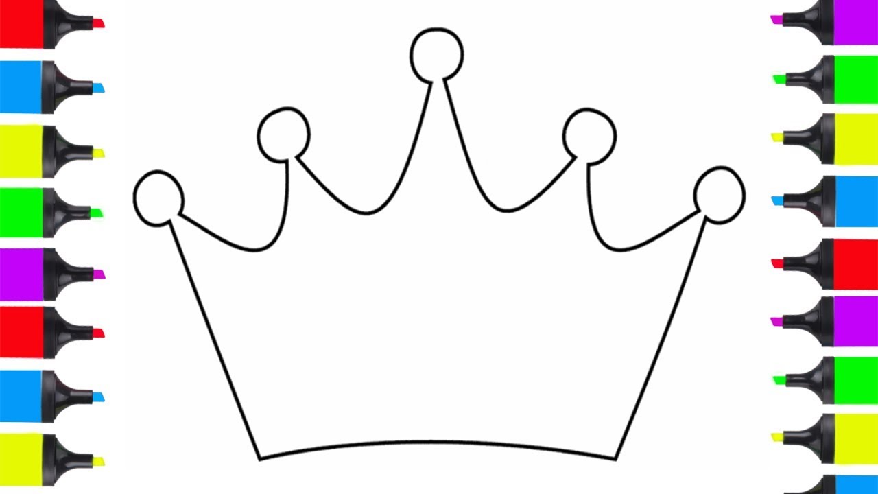 1280x720 How To Draw Prince Crown Easy Coloring Pages For Kids Learn - Crown Drawing Easy