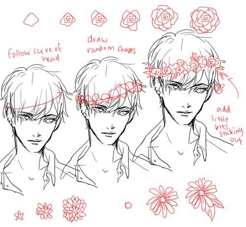 500x461 How To Draw A Flower Crown Tumblr Flower Crown Drawing How - Crown Drawing Tumblr