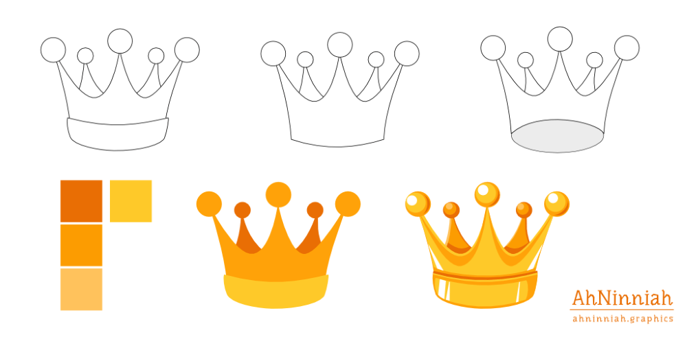 1000x491 Drawing A Vector Crown Inkscape Tutorials Blog - Crown Drawing Vector