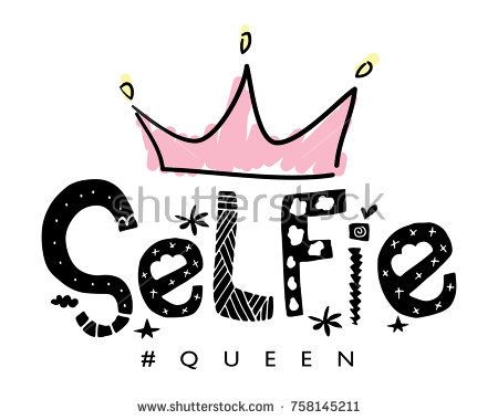 450x380 selfie queen typography and crown drawing vector illustration - Crown Drawing Vector