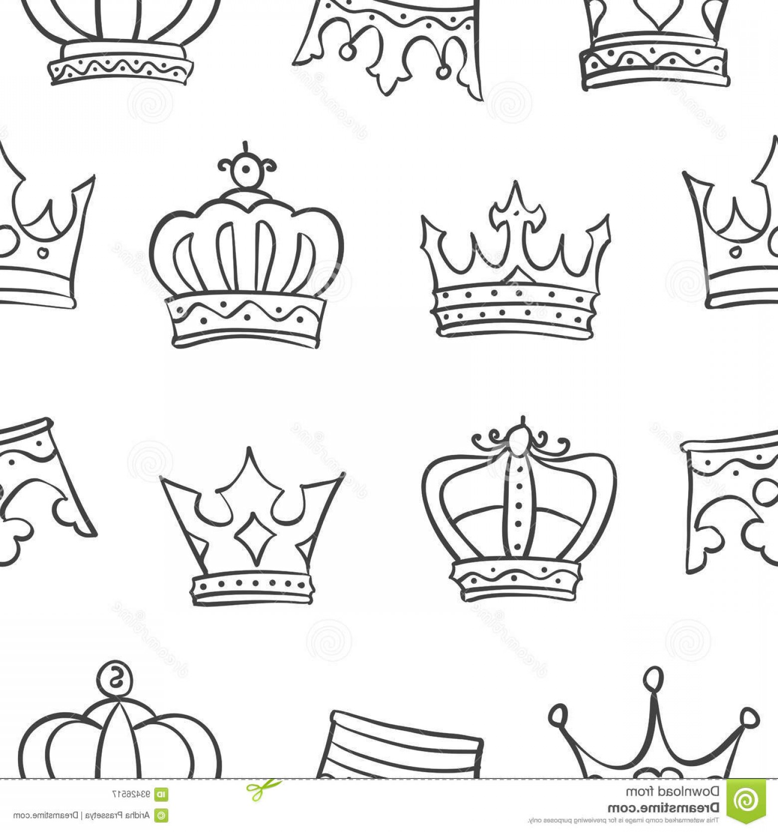 1560x1668 Stock Illustration Collection Crown Sketch Hand Draw Doodles - Crown Drawing Vector