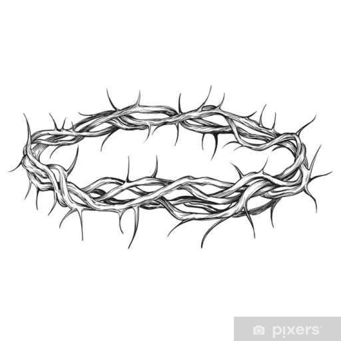 700x700 Crown Of Thorns Religious Symbol Hand Drawn Vector Illustration - Crown Drawing Vector