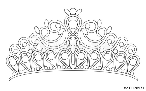 500x313 Tiara Crown Women's Wedding With Stones Drawing Vector - Crown Drawing Vector