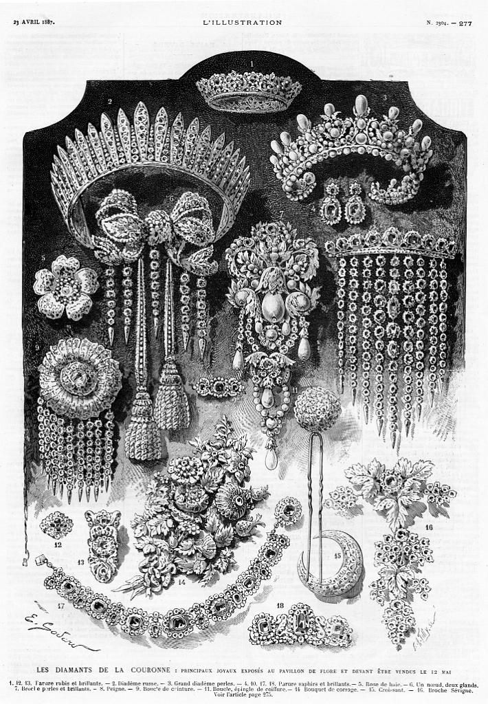 710x1024 And The French Crown Jewels Head Adornments Royal - Crown Jewels Drawing