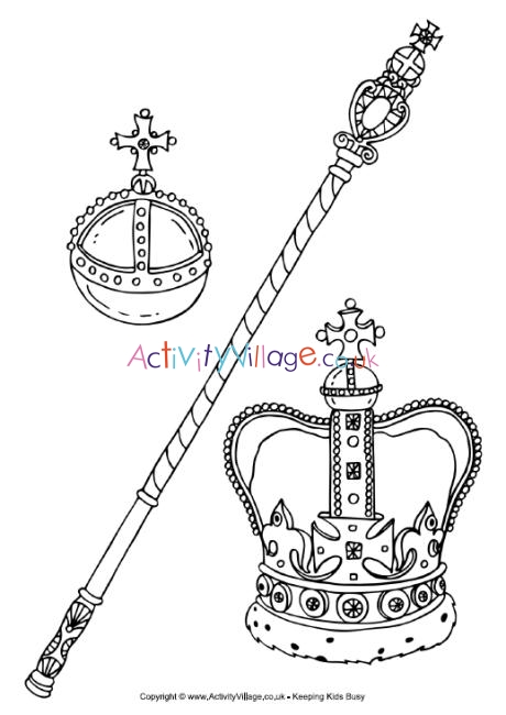460x650 Royal Regalia Or Crown Jewels Colouring Page - Crown Jewels Drawing