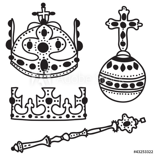 500x500 Set Of Crown Jewels - Crown Jewels Drawing