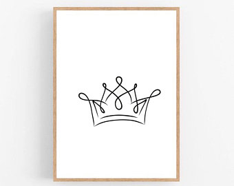 340x270 Minimalist Crown Etsy - Crown Line Drawing