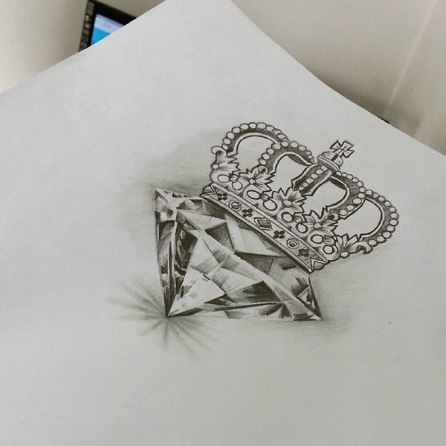 628x628 Diamond N Crown Tattoo Designs - Crown Tattoo Drawing