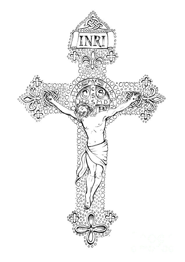 636x900 crucifix drawing - Crucifix Drawing