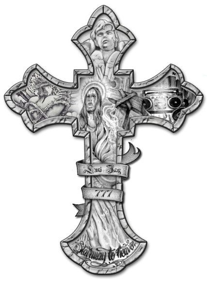 427x604 crucifix tattoo drawing cross tattoo design - Crucifix Drawing