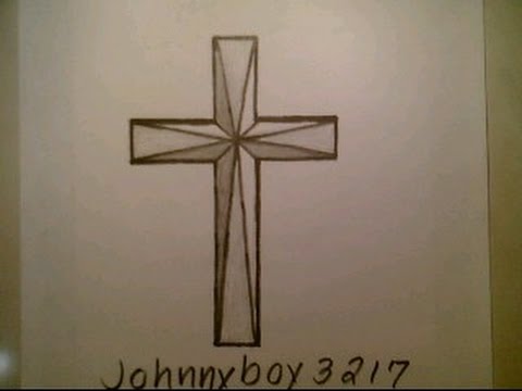 480x360 how to draw a cross step - Crucifix Drawing
