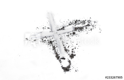 500x326 christian cross or crucifix drawing in ash, dust or sand as symbol - Crucifix Drawing