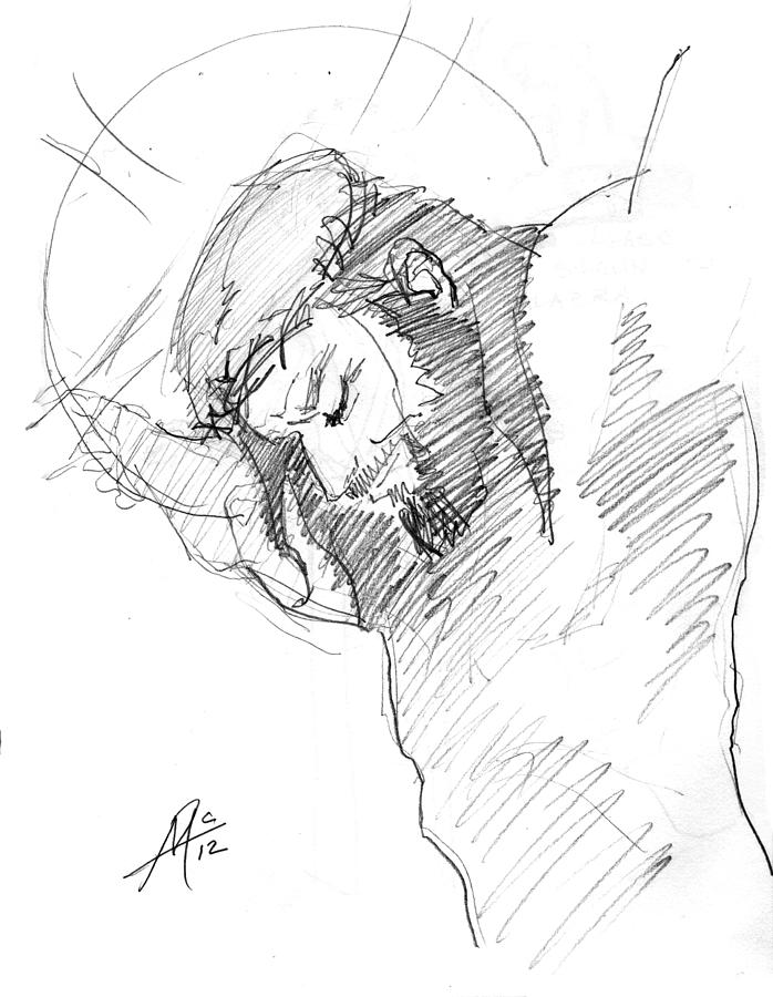 698x900 Crucifixion Drawing - Crucifixion Drawing