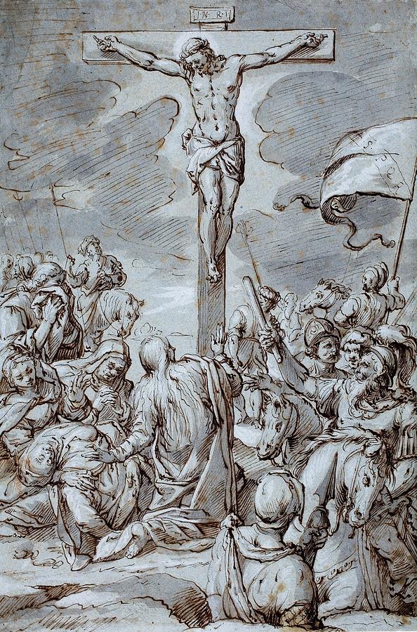 594x900 Crucifixion Drawing - Crucifixion Drawing