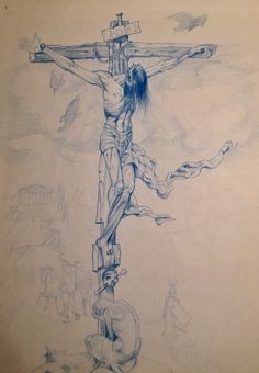 236x340 Sketch Of Jesus On The Cross Pencil Sketches Jesus Drawings - Crucifixion Drawing