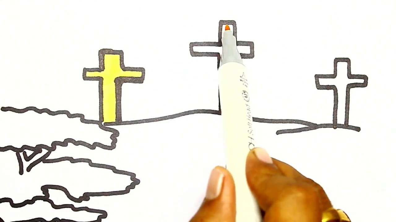 1280x720 how to draw good friday drawing theme step - Crucifixion Of Jesus Drawing