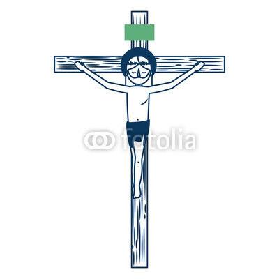 400x400 crucifixion jesus christ on the cross vector illustration green - Crucifixion Of Jesus Drawing